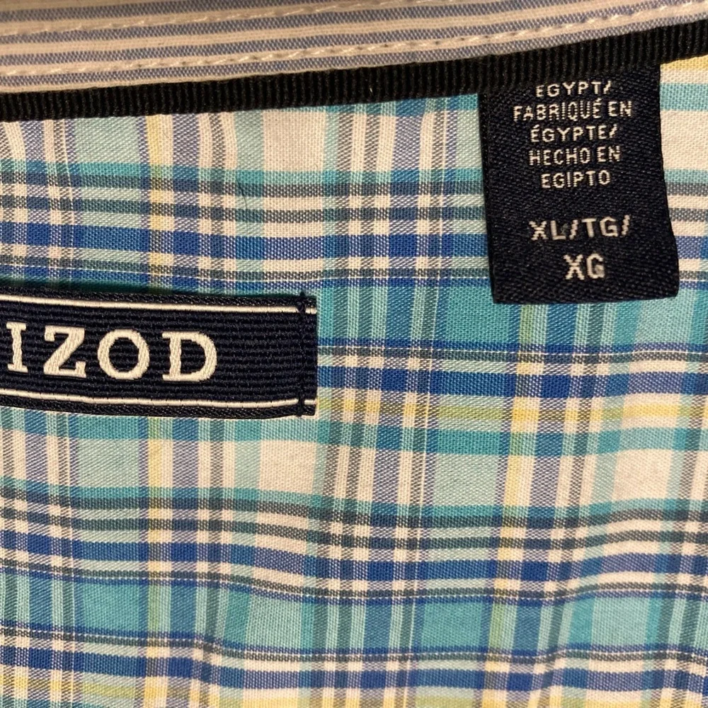 Izod Men's‎ Casual Blue Checkered Shirt